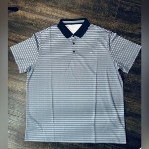 BRADY By Tom Brady Pique Polo Striped Shirt XL